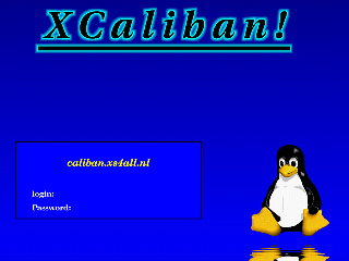 Caliban's log-in screen